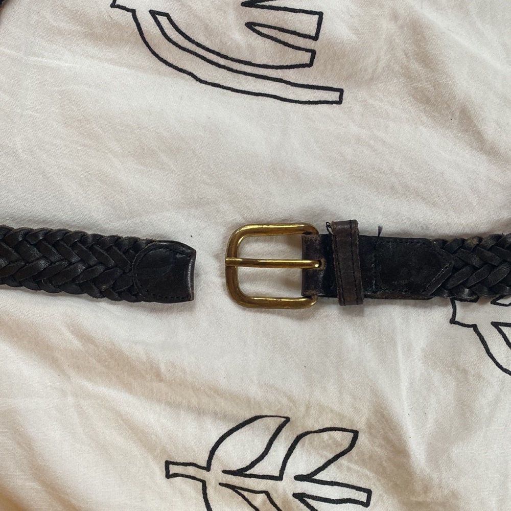 Genuine leather vintage belt size 28 black - Picture 5 of 6